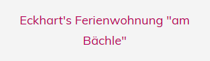 Eckard`s Ferienwohnung Eckard`s Ferienwohnung